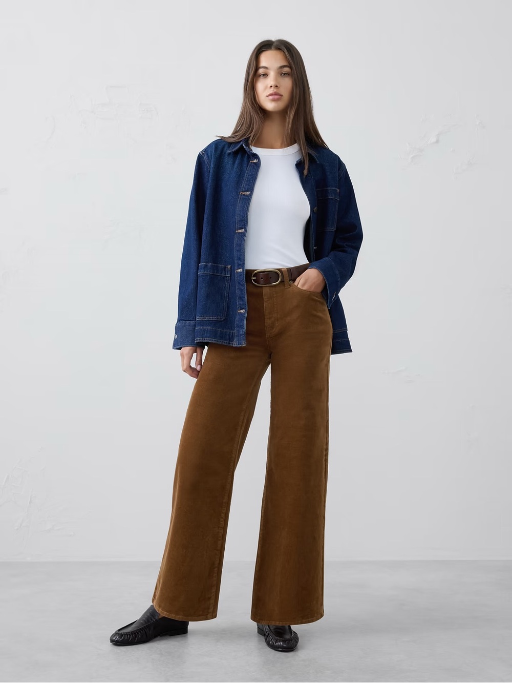 Banana Republic Wide-Leg Corduroy Jeans in Brown
